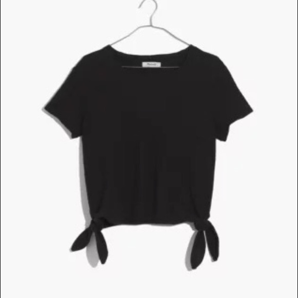 Madewell Texture + Thread black modern side-tie top